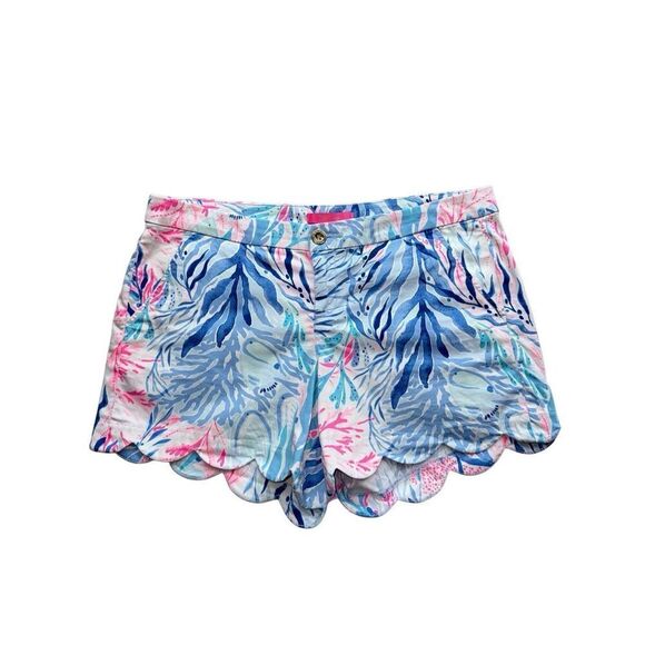 Lilly Pulitzer Buttercup Stretch Short In Crew Blue Tint Kaleidoscope Size 12 - Picture 4 of 11